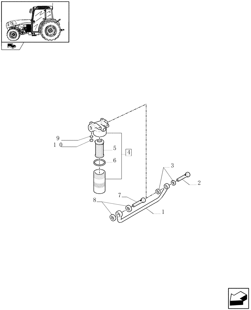 Схема запчастей Case IH FARMALL 95N - (1.28.8/03) - 2WD TRACTION SELECTION WITH HYDRAULIC TRANSMISSION - GEARBOX LUBRIFICATION PIPES AND OIL FILTER (VAR.337401-338401 / 743514) (03) - TRANSMISSION