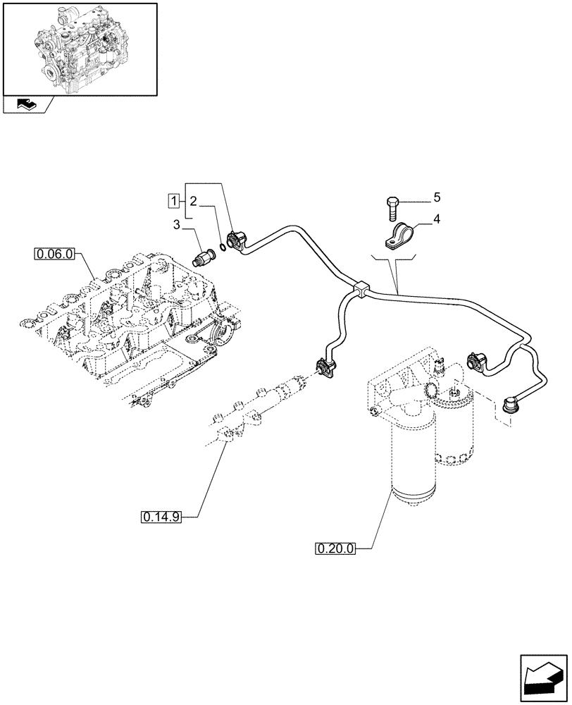 Схема запчастей Case IH PUMA 165 - (0.20.4) - INJECTION EQUIPMENT - PIPING (01) - ENGINE