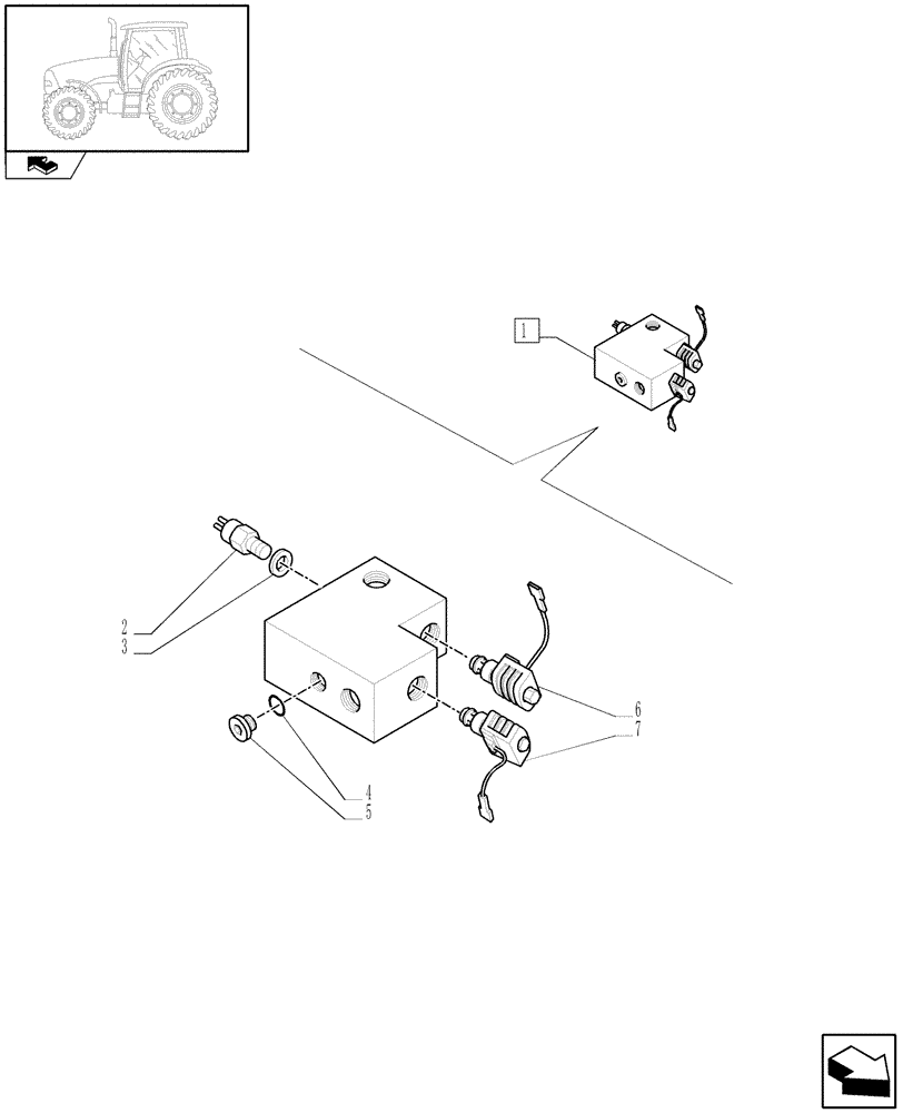 Схема запчастей Case IH PUMA 195 - (1.82.715/B) - TRAILER BRAKE VALVE (ITALY) - MANIFOLD - BREAKDOWN (07) - HYDRAULIC SYSTEM