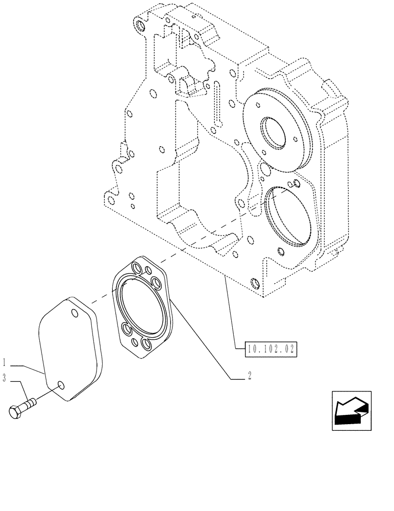 Схема запчастей Case IH P70 - (10.102.05[01]) - COVER, POWER TAKE OFF (10) - ENGINE