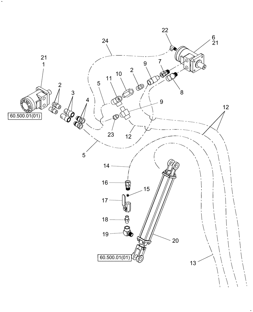 Схема запчастей Case IH CM109 - (35.560.01) - HYDRAULIC PICKUP LIFT (35) - HYDRAULIC SYSTEMS