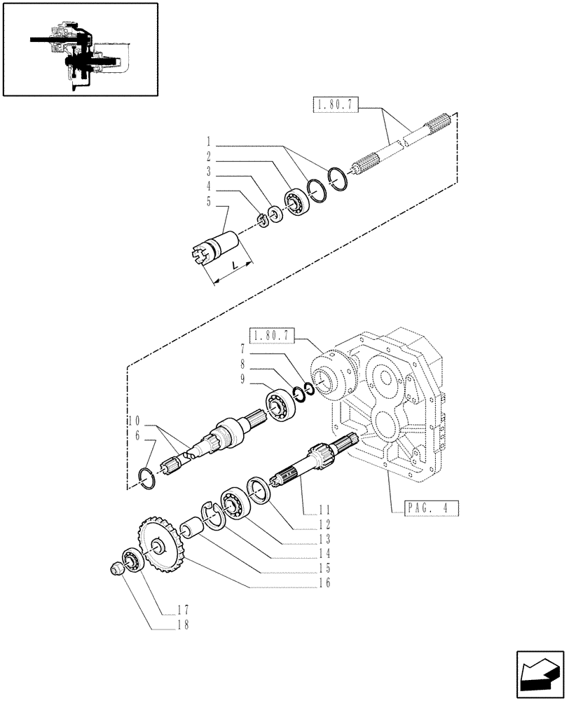 Схема запчастей Case IH JX100U - (1.80.1[05]) - POWER TAKEOFF - SHAFTS & GEARS (07) - HYDRAULIC SYSTEM