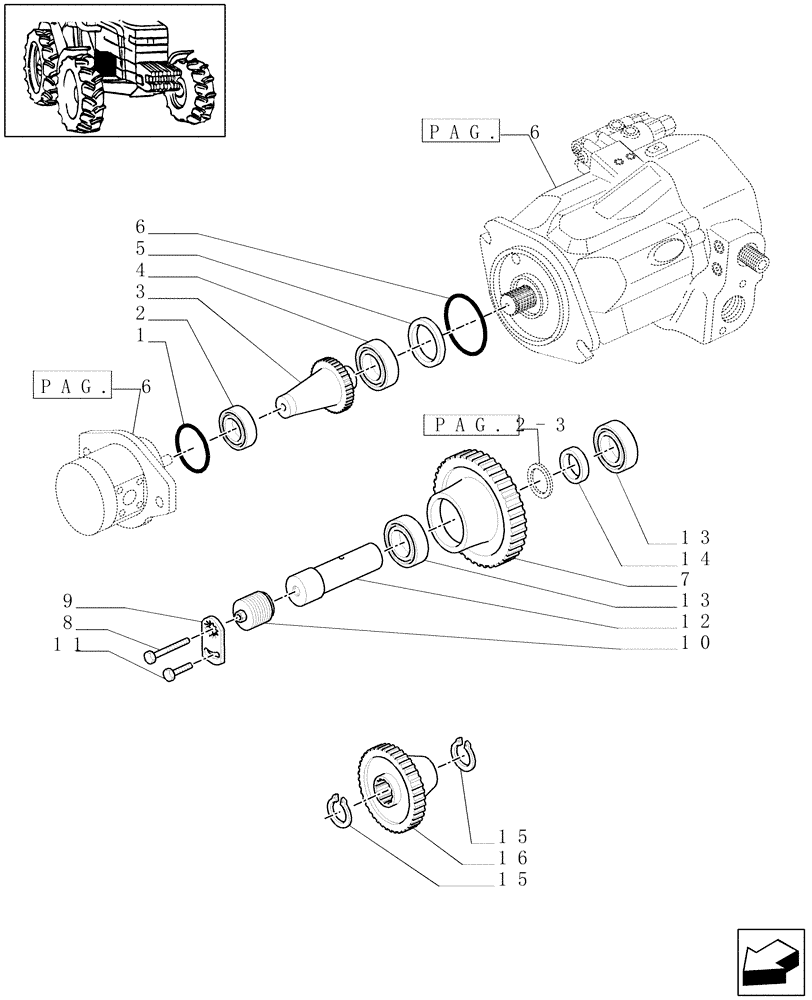 Схема запчастей Case IH MXM190 - (1.32.8/04[01]) - (VAR.481) 150 L/MIN PUMP CCLS W/EDC - PUMPS FOR HYDRAULIC SYSTEM AND LIFT (03) - TRANSMISSION