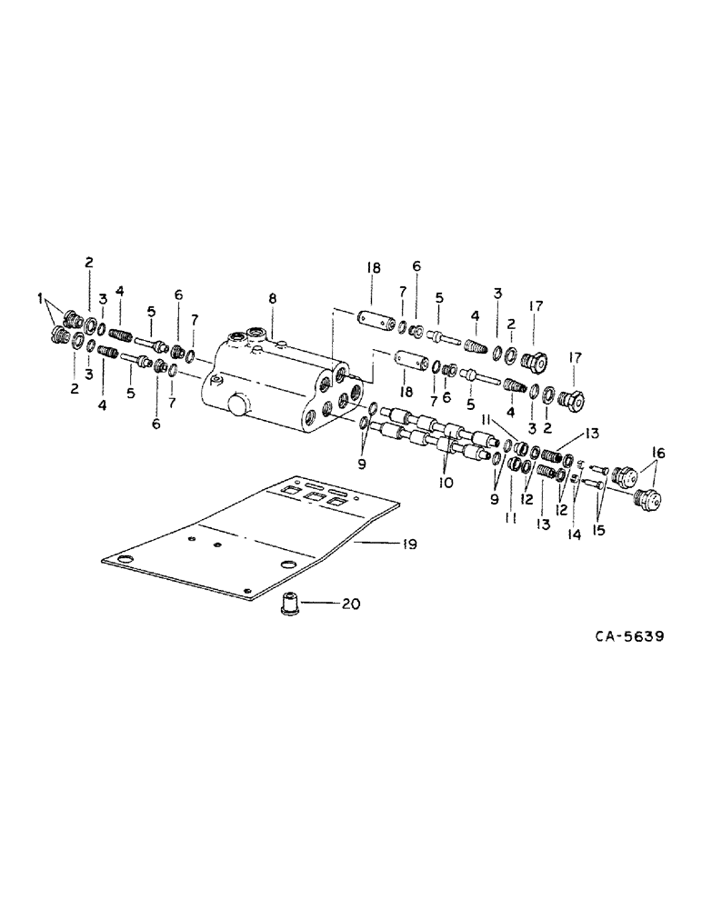 Схема запчастей Case IH 1460 - (10-52) - HYDRAULICS, UNLOADER TUBE SWING VALVE, S/N 22000 AND BELOW (07) - HYDRAULICS