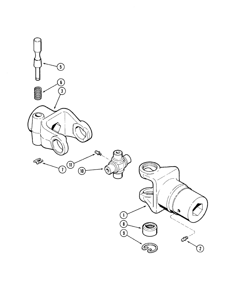 Схема запчастей Case IH 1054 - (09-18) - REAR DRIVE SHAFT COUPLING (09) - CHASSIS