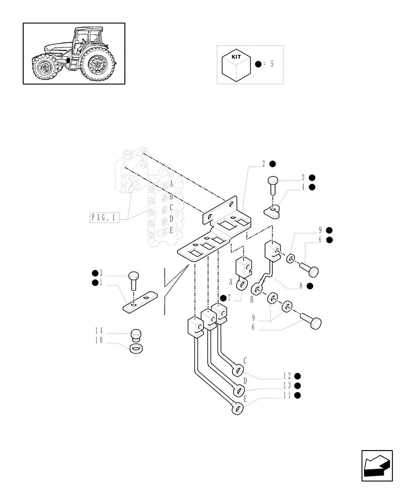 Схема запчастей Case IH MXM155 - (1.29.6[03A]) - HYDRAULIC GEARBOX CONTROL - D5439 (03) - TRANSMISSION