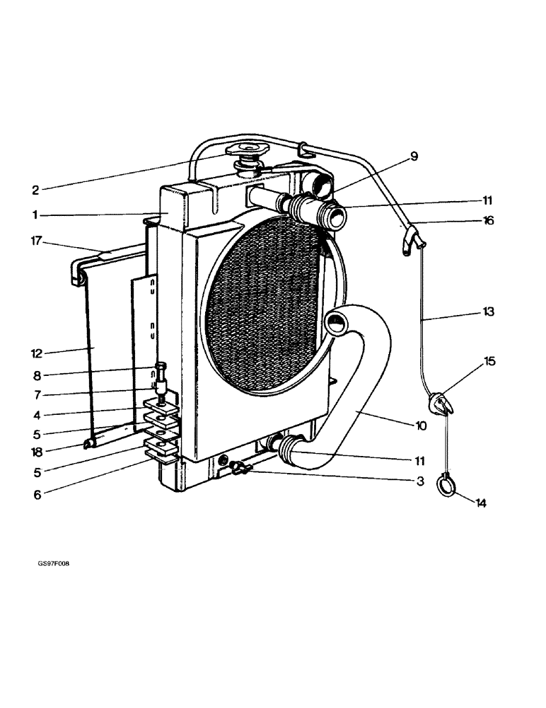 Схема запчастей Case IH 885 - (2-02) - RADIATOR AND BLIND (02) - ENGINE