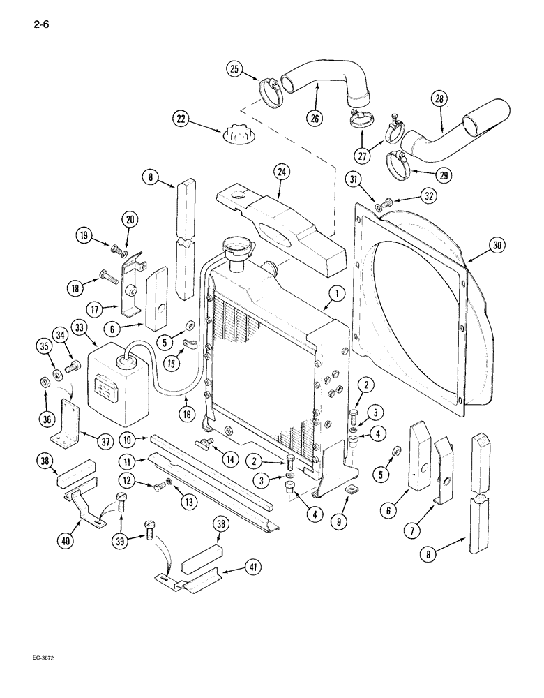 Схема запчастей Case IH 995 - (2-06) - RADIATOR AND CONNECTIONS (02) - ENGINE