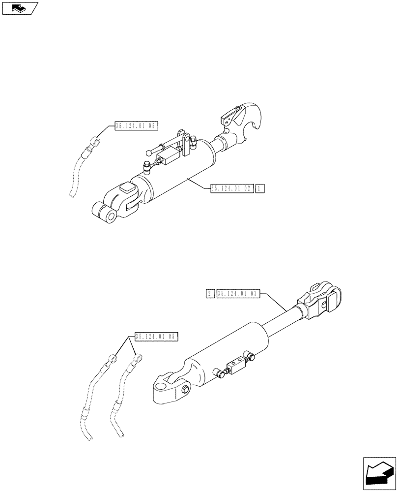 Схема запчастей Case IH PUMA 230 - (35.124.01[01]) - HYD. LIFT ROD AND TOP LINK (VAR.728484-728237) (35) - HYDRAULIC SYSTEMS