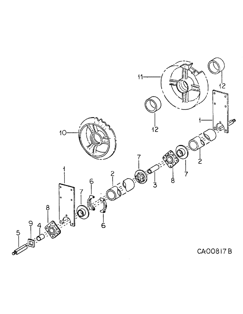 Схема запчастей Case IH 315 - (A-14) - ARBOR BOLTS, BEARINGS PACKER AND CROWFOOT WHEELS, FRONT AND REAR 