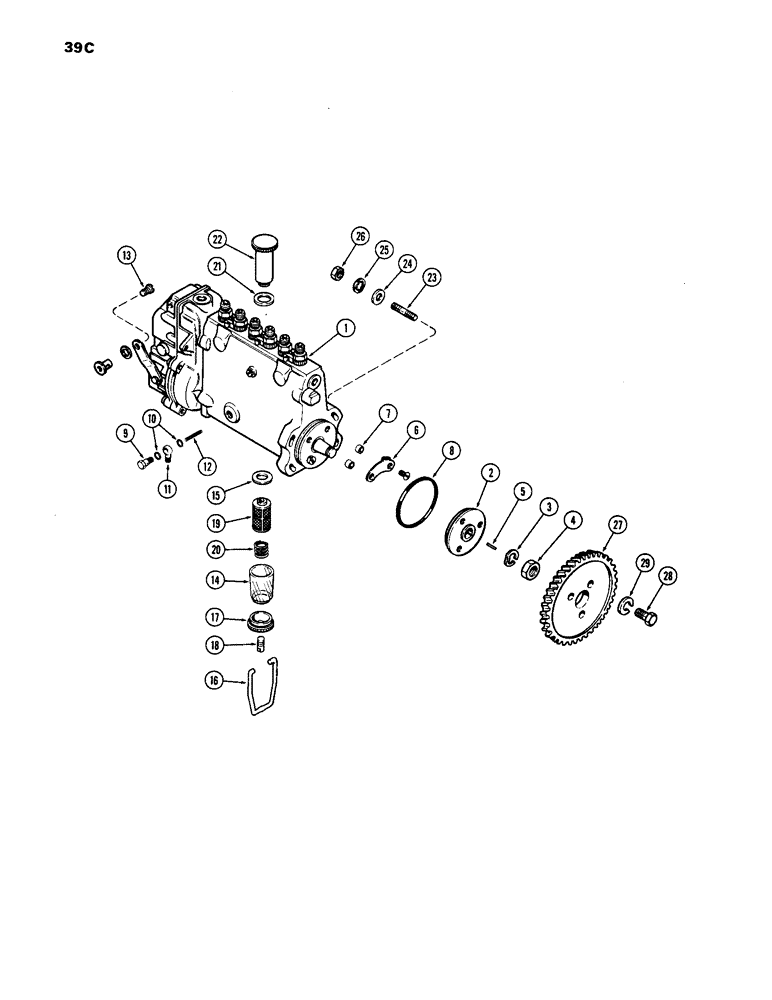 Схема запчастей Case IH 1170 - (039C) - FUEL INJECTION PUMP, (451B) DIESEL ENGINE, WITH FILTER & HAND PRIMER, 1ST USED ENG. SER. NO. 2323001 (03) - FUEL SYSTEM