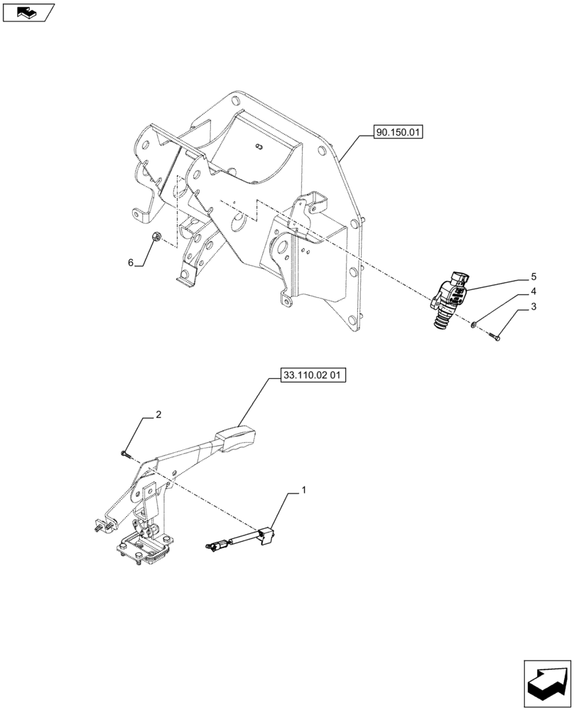 Схема запчастей Case IH FARMALL 65C - (55.408.01) - HAND BRAKE SWITCH AND PEDAL SWITCHES - W/CAB (55) - ELECTRICAL SYSTEMS