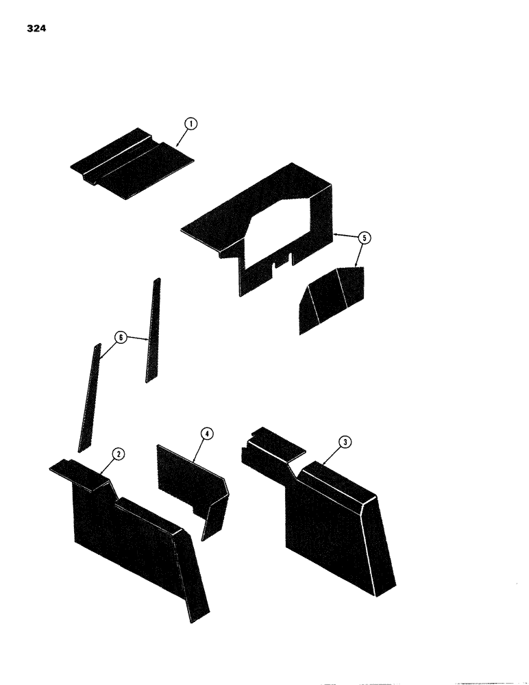 Схема запчастей Case IH 1090 - (324) - CAB, ACOUSTICAL COVERS, HINSON (09) - CHASSIS/ATTACHMENTS