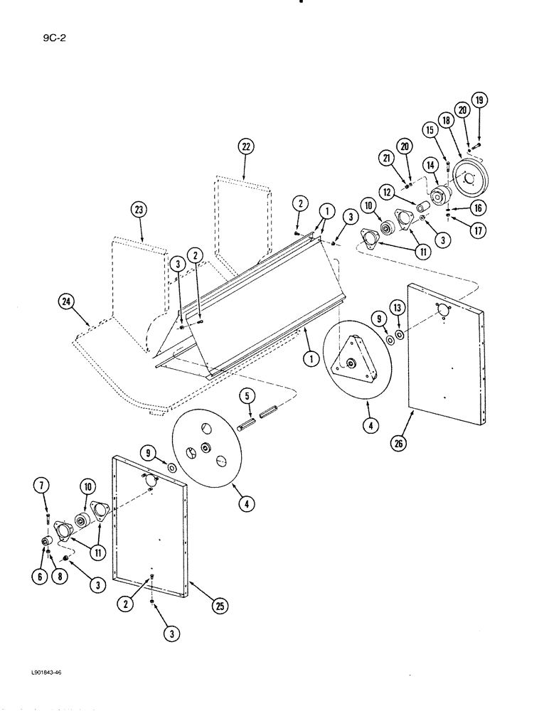 Схема запчастей Case IH 1620 - (9C-02) - DISCHARGE BEATER (15) - BEATER & CLEANING FANS