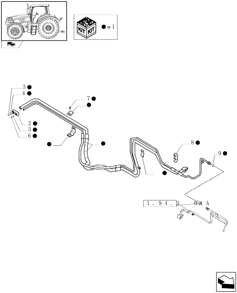 Схема запчастей Case IH PUMA 125 - (1.94.3[02A]) - AIR CONDITIONING SYSTEM PIPES - D6663 - C7156 (10) - OPERATORS PLATFORM/CAB