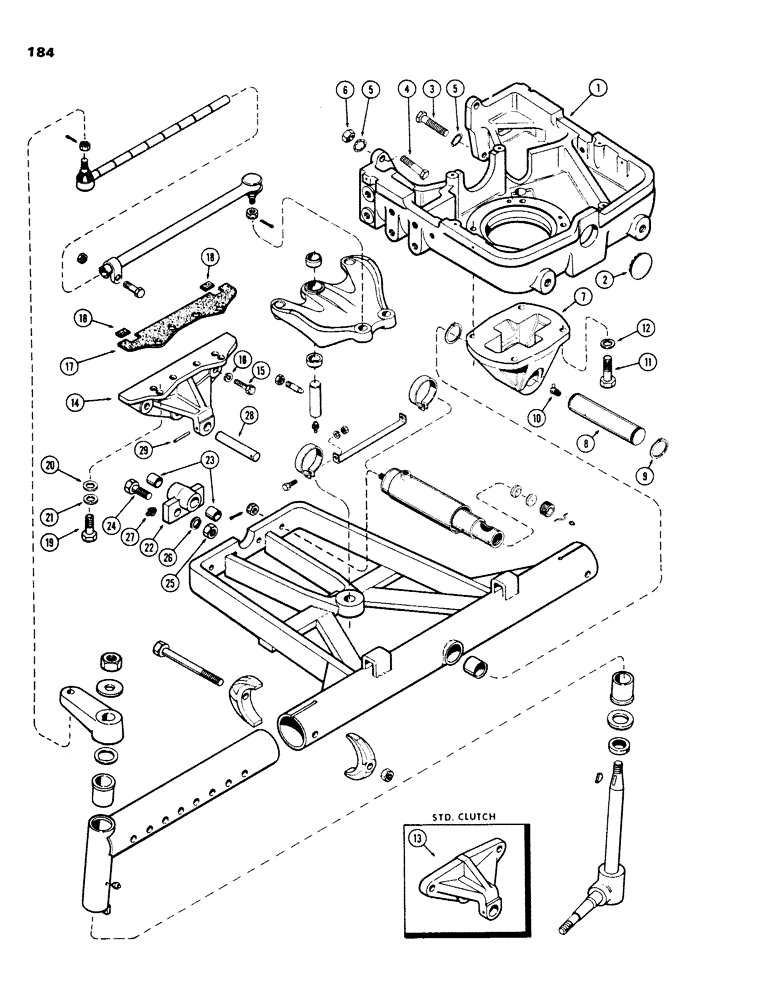 Схема запчастей Case IH 430 - (184) - ADJUSTABLE FRONT AXLE, 52 INCH TO 80 INCH (05) - STEERING