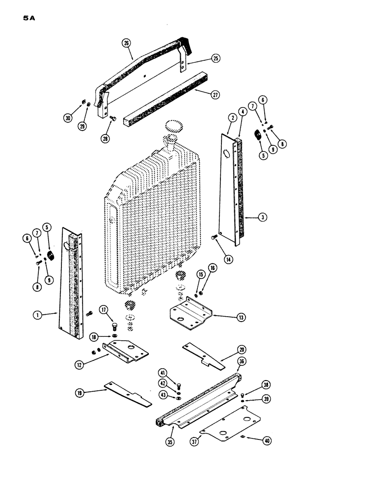 Схема запчастей Case IH 970 - (005A) - RADIATOR BAFFLES, (401B) DIESEL AND (377B) SPARK IGNITION ENGINES (02) - ENGINE