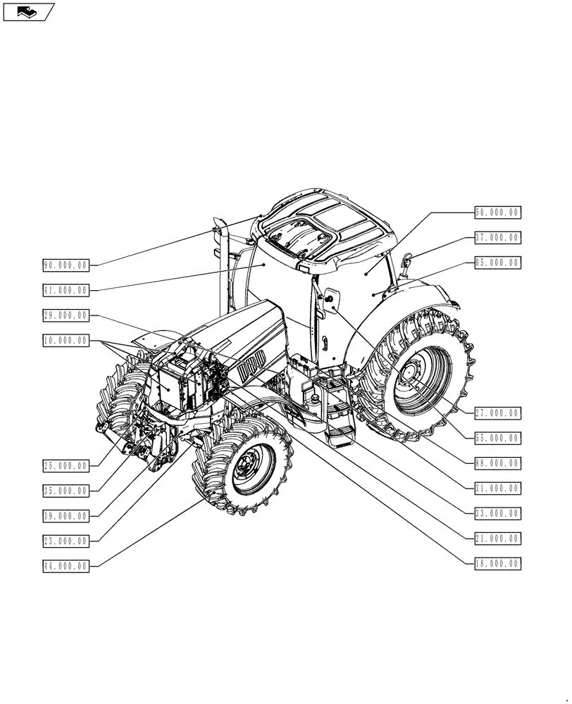 Схема запчастей Case IH PUMA 230 - (00.000.00) - PICTORIAL INDEX - MAIN SECTIONS (00) - GENERAL & PICTORIAL INDEX