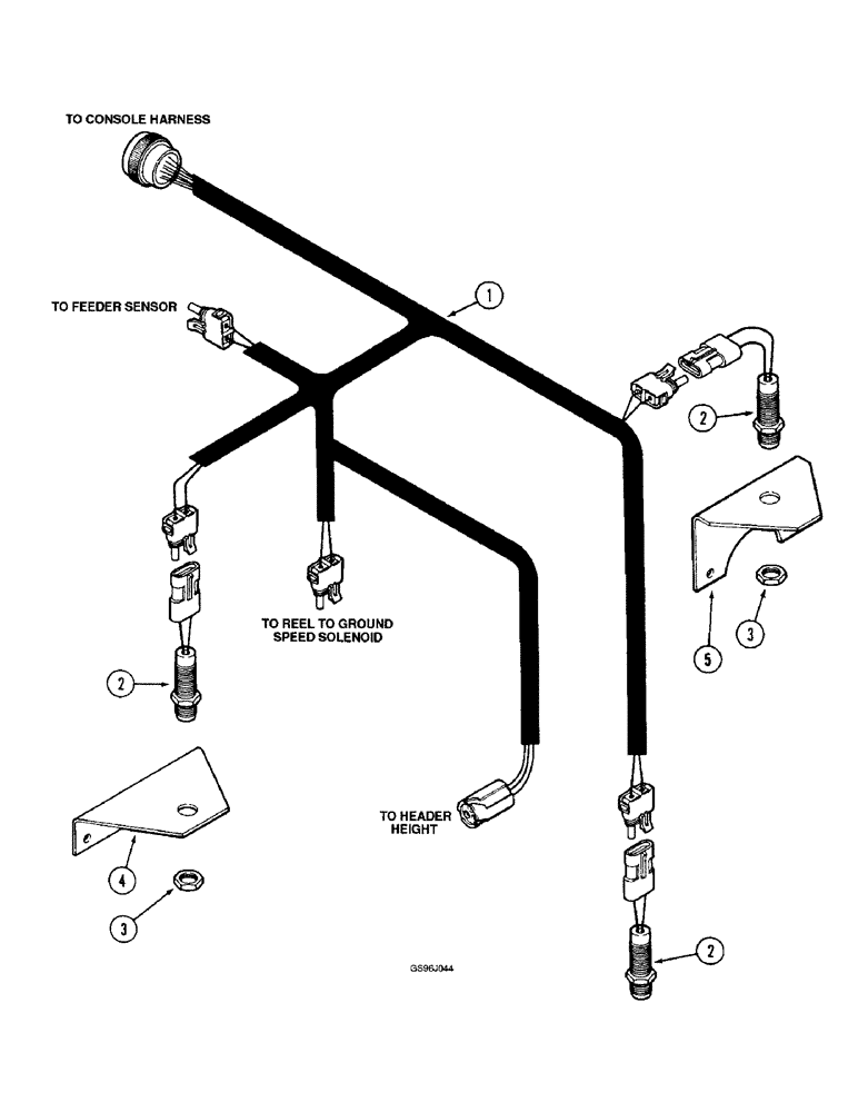 Схема запчастей Case IH 1660 - (4-16) - MONITOR HARNESS (06) - ELECTRICAL