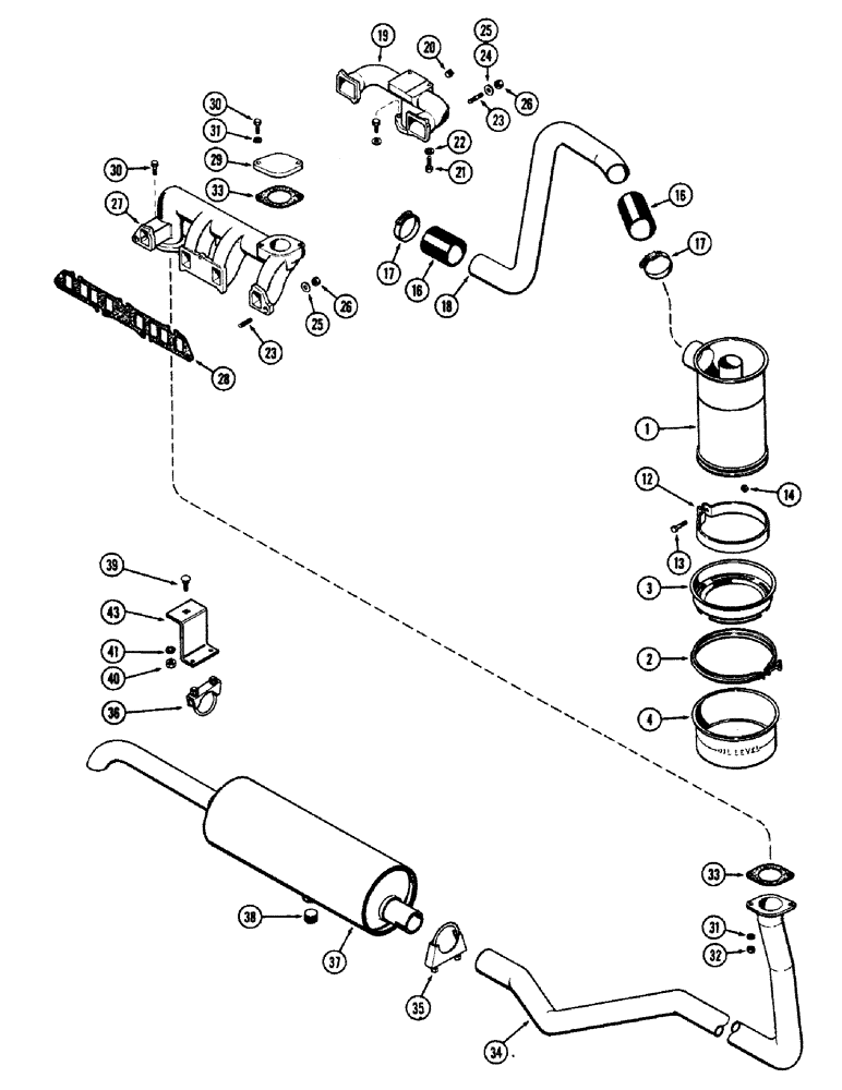 Схема запчастей Case IH M570 - (006) - AIR CLEANER, MANIFOLD, MUFFLER, (159) SPARK IGNITION ENGINE (02) - ENGINE