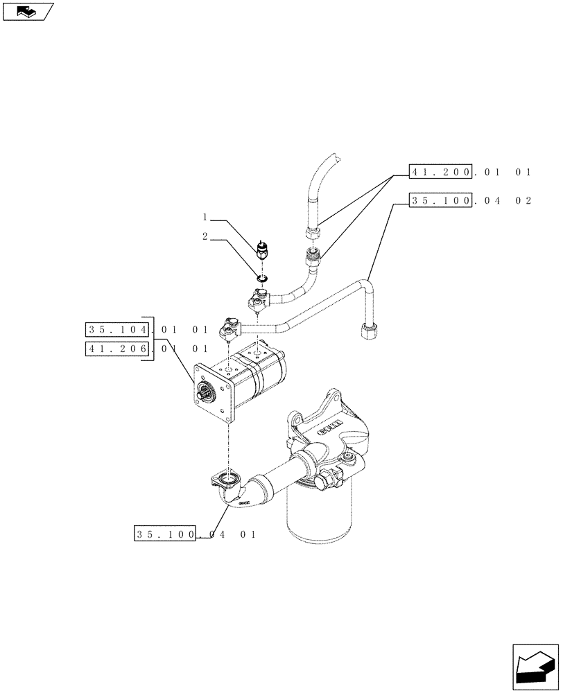 Схема запчастей Case IH FARMALL 65C - (55.414.0302) - 2WD LESS ENGAGEMENT - PRESSURE INDICATOR SENDER - L/CAB (VAR.330306-331306 / 743554) (55) - ELECTRICAL SYSTEMS