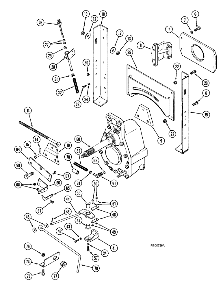 Схема запчастей Case IH 1680 - (9B-02) - ROTOR DRIVE MOUNTING (14) - ROTOR, CONCANVES & SIEVE