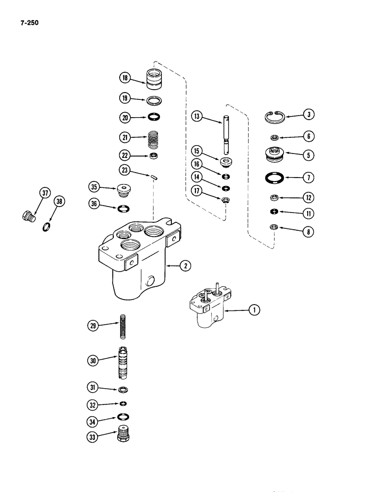 Схема запчастей Case IH 2094 - (7-250) - MASTER BRAKE VALVE ASSEMBLY (07) - BRAKES