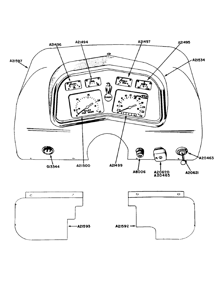 Схема запчастей Case IH 940 - (2-052) - INSTRUMENT PANEL FOR SPARK IGNITION, SEE PAGE 20 & 21 OF SUPPLEMENT (04) - ELECTRICAL SYSTEMS