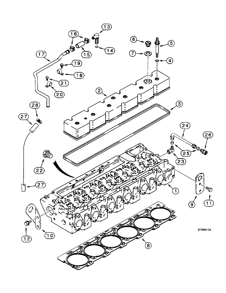 Схема запчастей Case IH 2188 - (2-37A) - CYLINDER HEAD COVER & GASKET, 6TA-830 EMISSIONS CERTIFIED ENGINE, COMBINE P.I.N. JJC0191483 AND AFT (01) - ENGINE