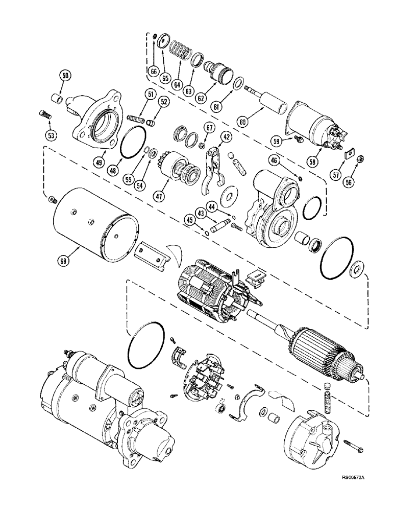 Схема запчастей Case IH 1680 - (4-72) - STARTER, DELCO REMY, HEAVY DUTY SEALED (CONTD) (06) - ELECTRICAL