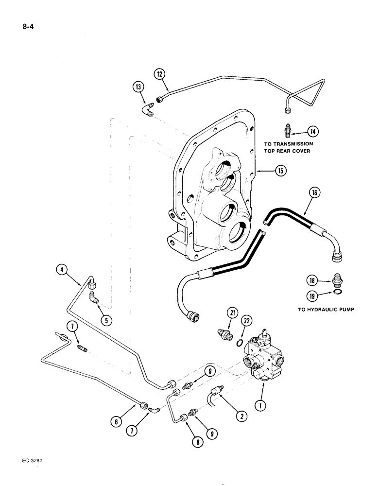 Схема запчастей Case IH 1896 - (8-04) - PTO TUBES AND FITTINGS (08) - HYDRAULICS