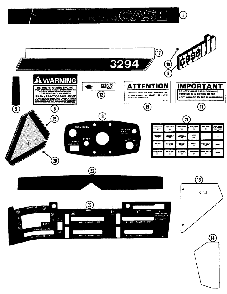 Схема запчастей Case IH 3294 - (9-426) - TRACTOR DECALS, CASE IH (09) - CHASSIS/ATTACHMENTS