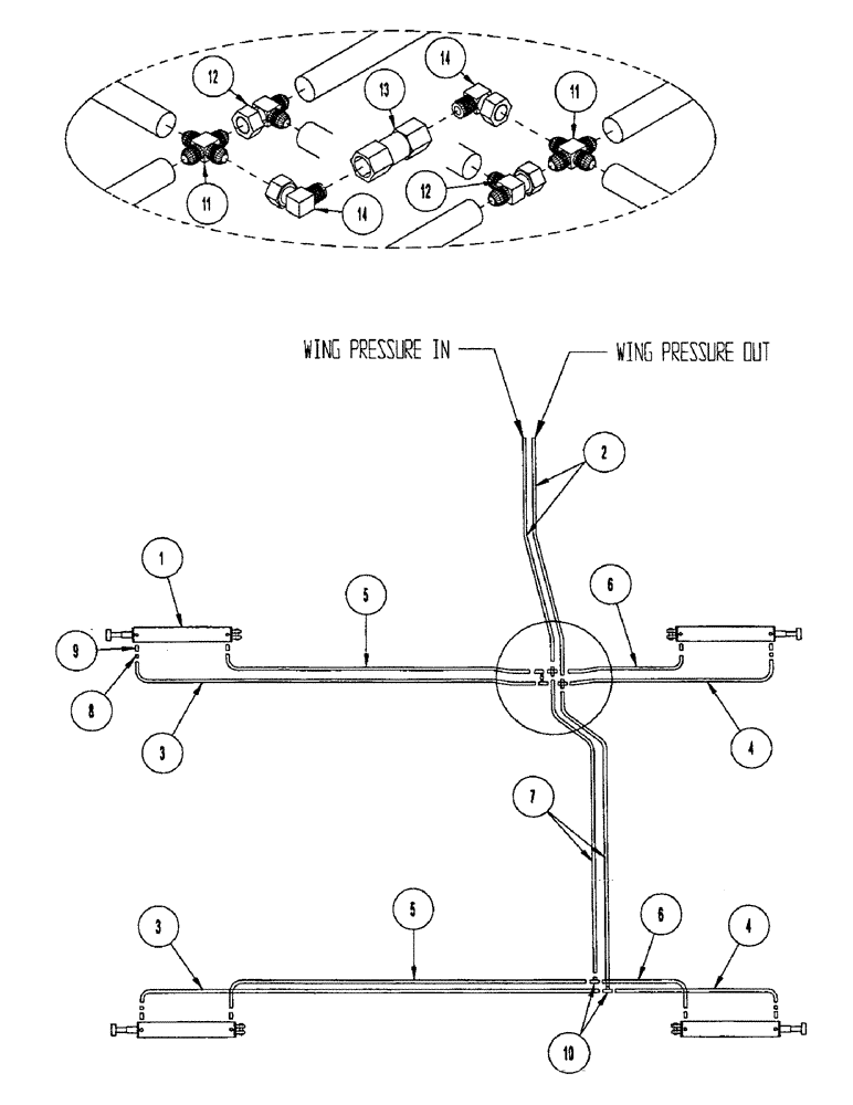 Схема запчастей Case IH CONCORD - (B82) - HYDRAULICS, WING LIFT, DUAL 