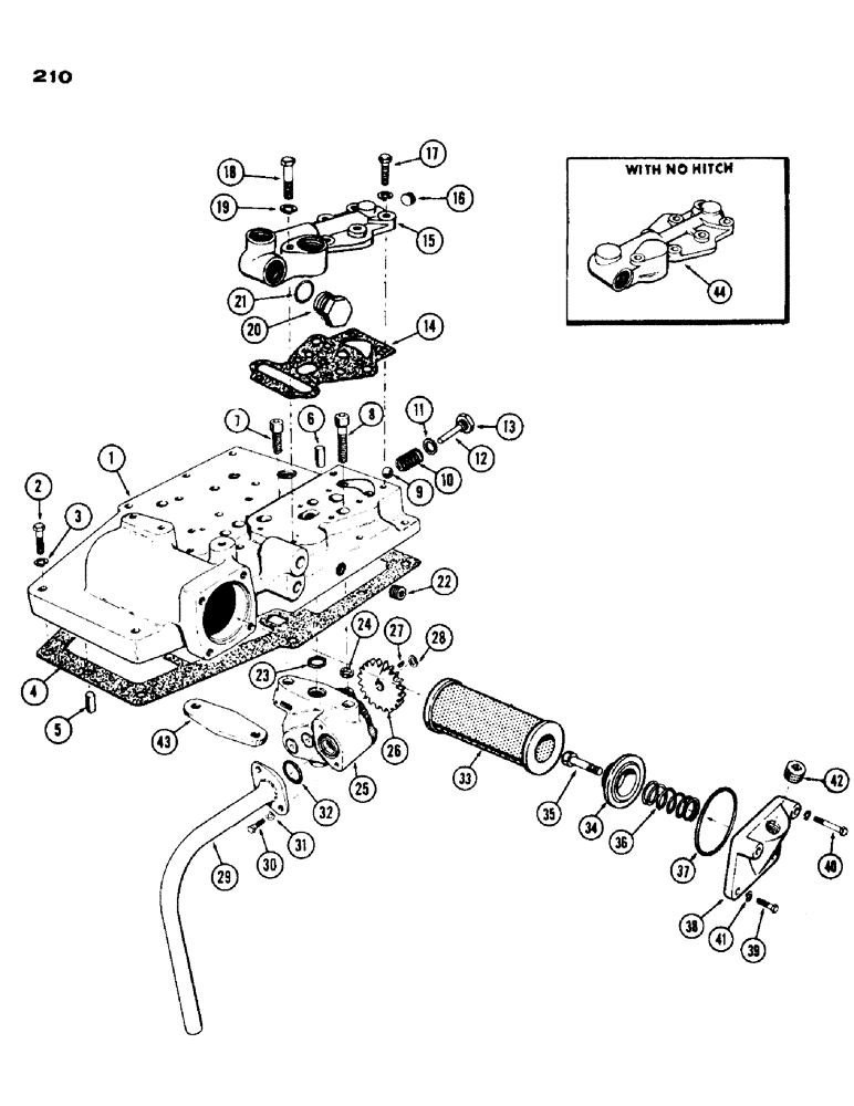 Схема запчастей Case IH 430 - (210) - HYDRAULIC PUMP AND ADAPTER, CASE-O-MATIC DRIVE (08) - HYDRAULICS