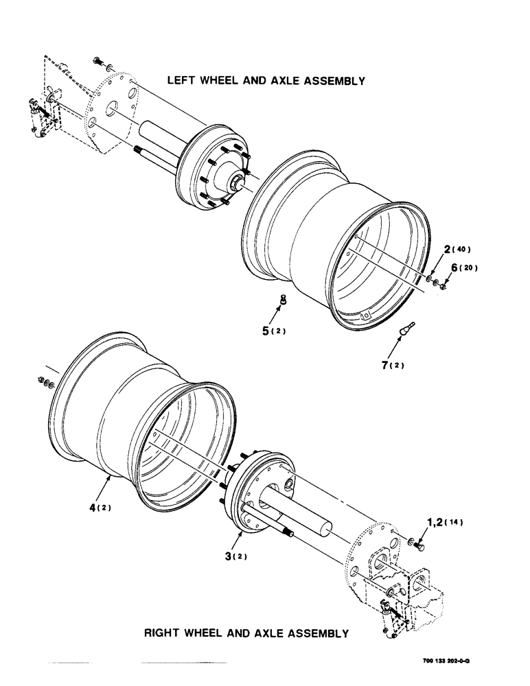 Схема запчастей Case IH 8590 - (7-36) - WHEEL, HUB AND AXLE ASSEMBLIES (12) - MAIN FRAME