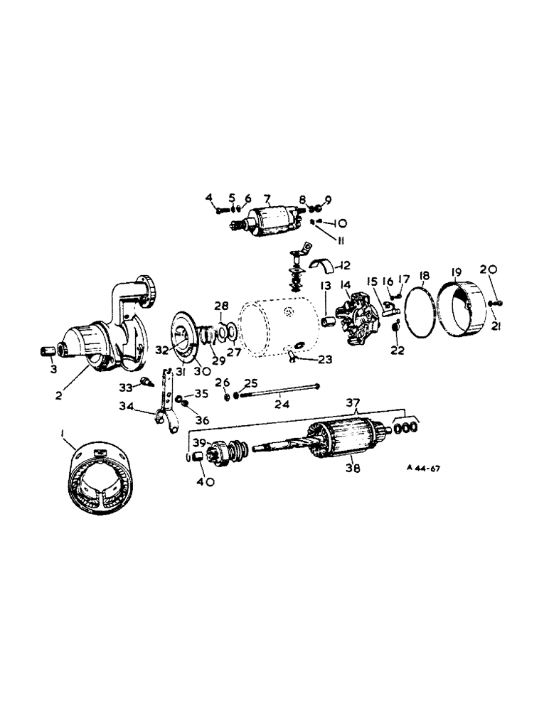 Схема запчастей Case IH 444 - (3-17) - STARTER MOTOR, DIESEL (04) - ELECTRICAL SYSTEMS