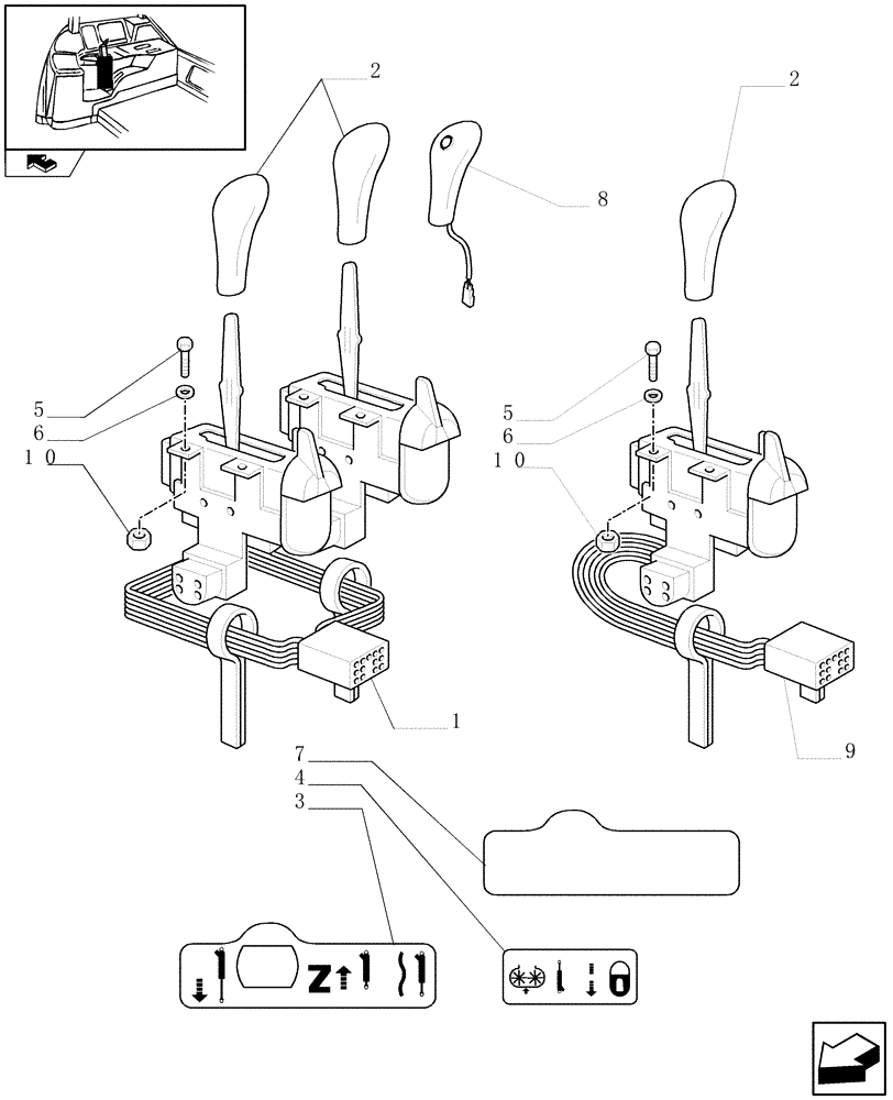 Схема запчастей Case IH PUMA 140 - (1.96.2/03) - ELECTRONIC CONTROL VALVES - CONTROL VALVE CONTROL (VAR.330853-330856-330862-331862) (10) - OPERATORS PLATFORM/CAB