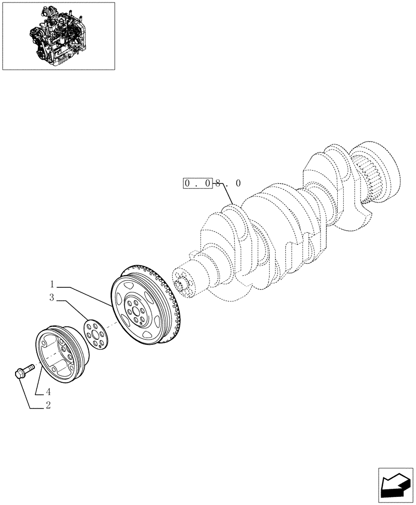 Схема запчастей Case IH MAXXUM 110 - (0.08.4/01) - PULLEY CRANKSHAFT (STD + VAR.330003-332115-332116) (01) - ENGINE