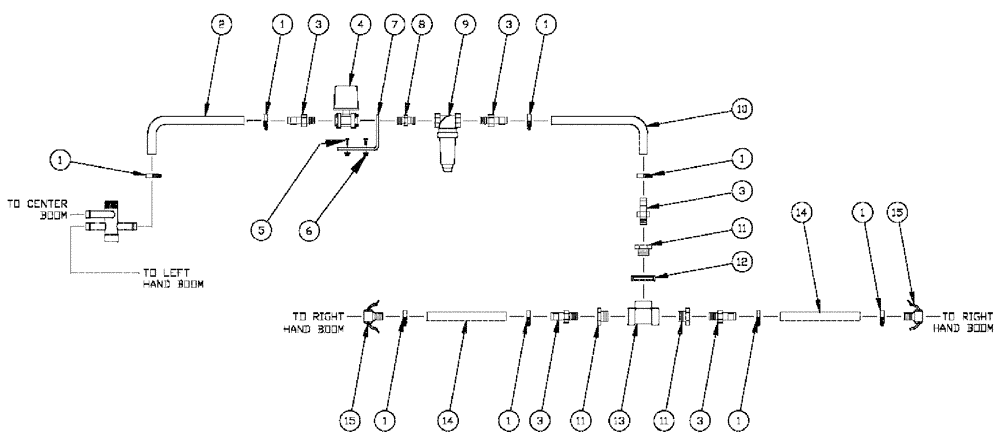 Схема запчастей Case IH 3185 - (09-034) - 75 3 - BOOM SHUTOFF RH BOOM, "BEFORE SERIAL # 7096" Liquid Plumbing