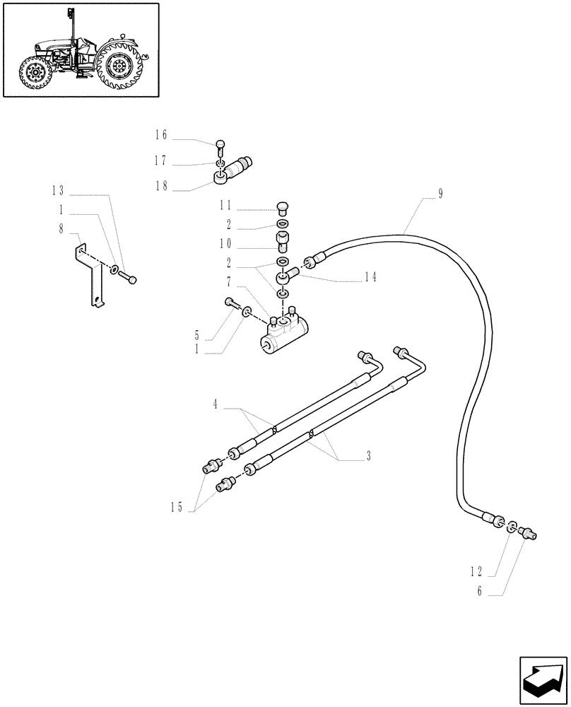 Схема запчастей Case IH JX1085C - (1.68.5/03) - (VAR.324) STANDARD FRONT AXLE W/LOCK, DIFFERENTIAL MEC. W/FRONT BRAKE (40KM/H) - VALVE (05) - REAR AXLE