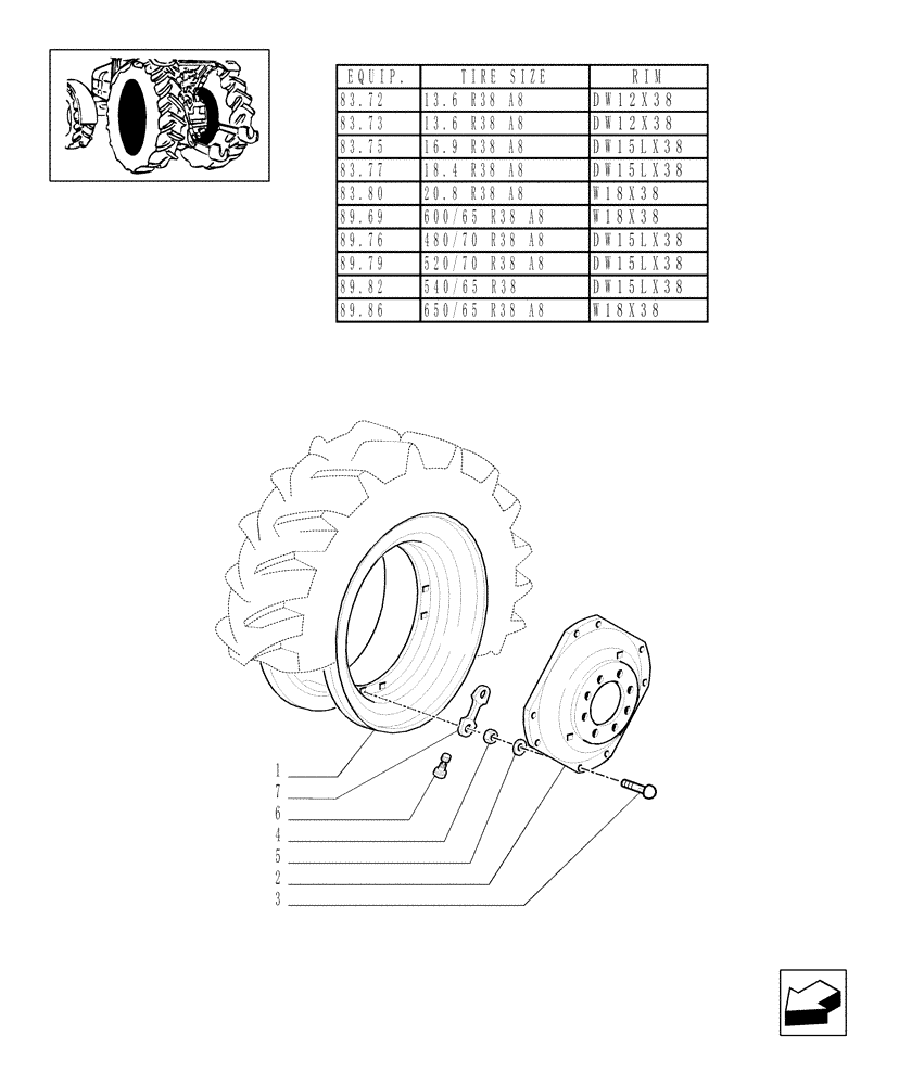 Схема запчастей Case IH MAXXUM 100 - (83.00[02]) - DRIVE WHEELS (11) - WHEELS/TRACKS