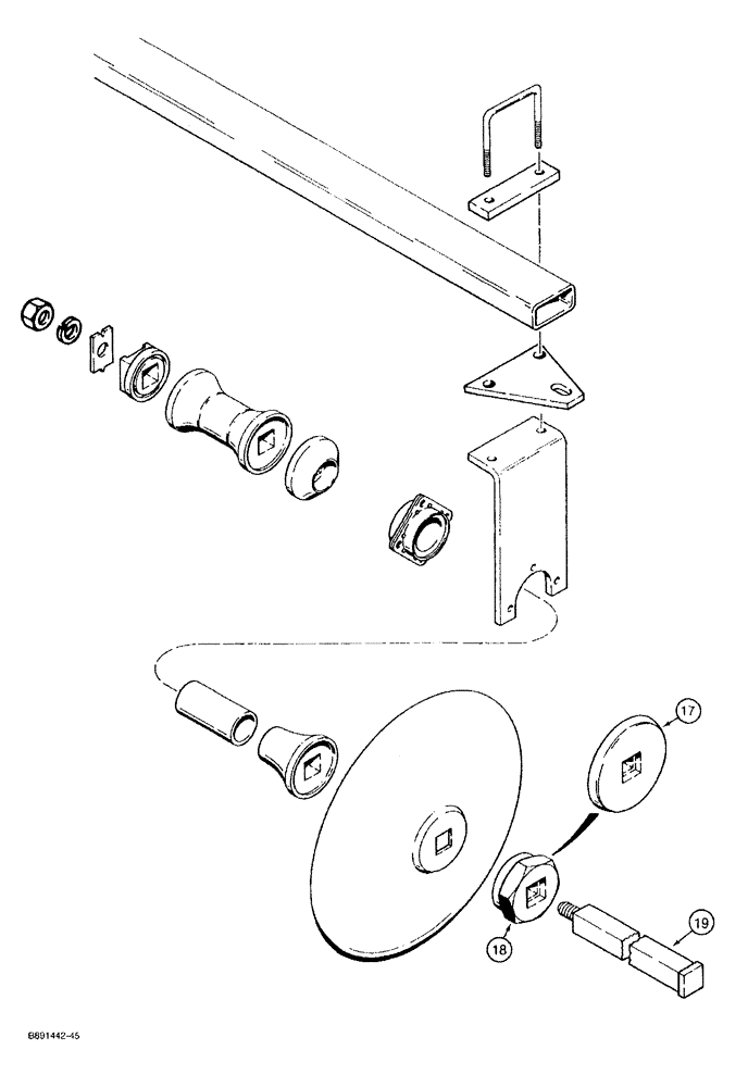 Схема запчастей Case IH 370 - (9-36) - FRONT AND REAR GANGS AND GANG BARS (09) - CHASSIS/ATTACHMENTS