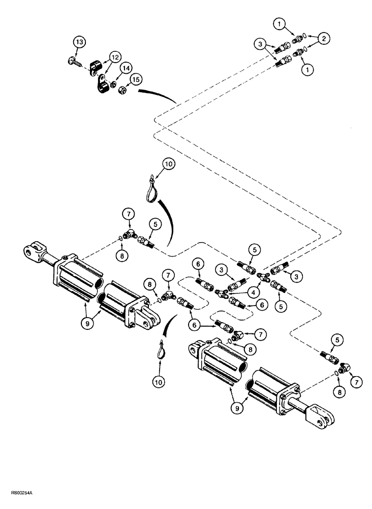 Схема запчастей Case IH 5700 - (8-012) - WING LIFT HYDRAULIC CIRCUIT, LEVEL LIFT MODELS, FLAT FOLD, 17 FOOT THROUGH 27 FOOT WIDE (08) - HYDRAULICS