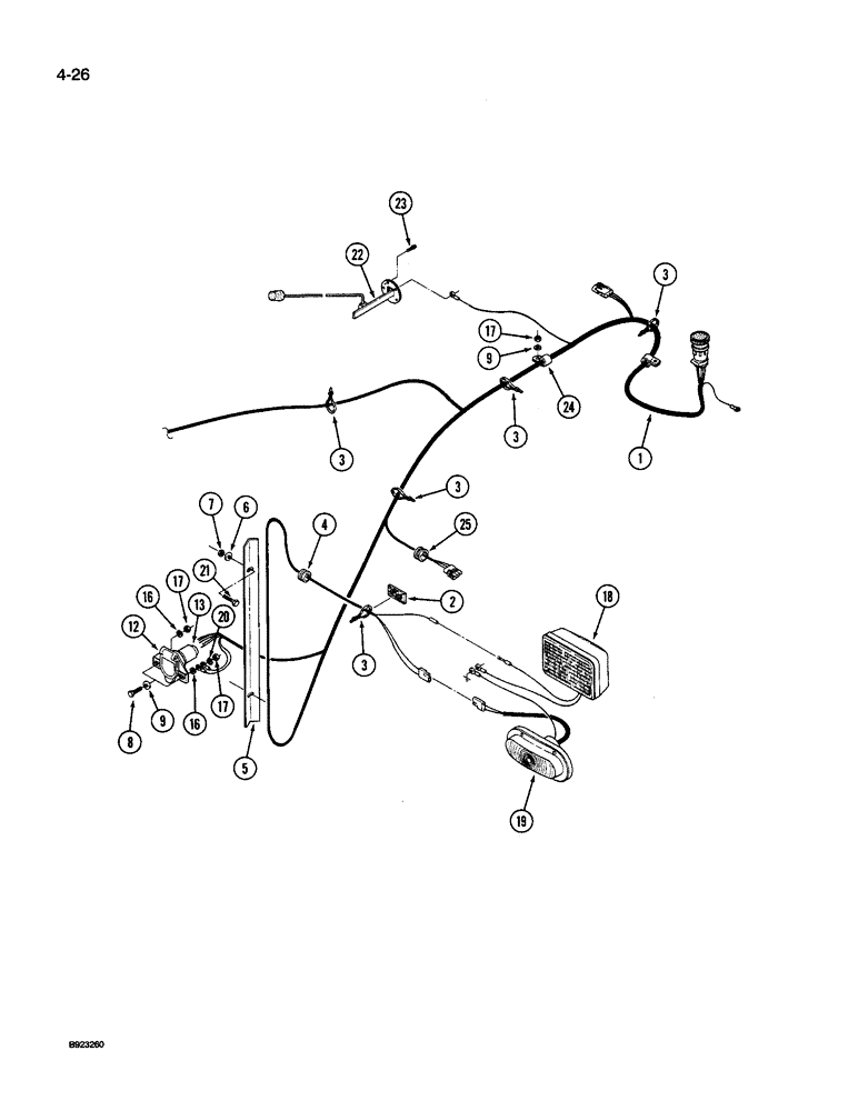 Схема запчастей Case IH 9240 - (4-026) - REAR FRAME HARNESS, 9240 AND 9260 TRACTOR (04) - ELECTRICAL SYSTEMS