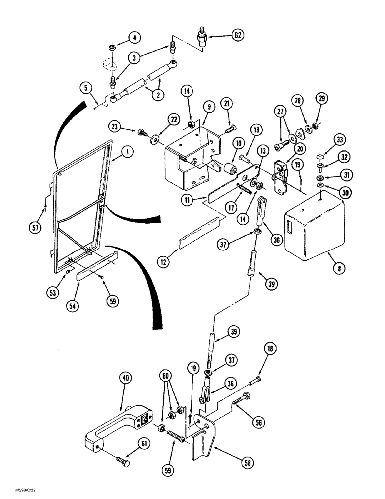 Схема запчастей Case IH 9370 - (9-050) - CAB DOOR AND LATCH (09) - CHASSIS/ATTACHMENTS