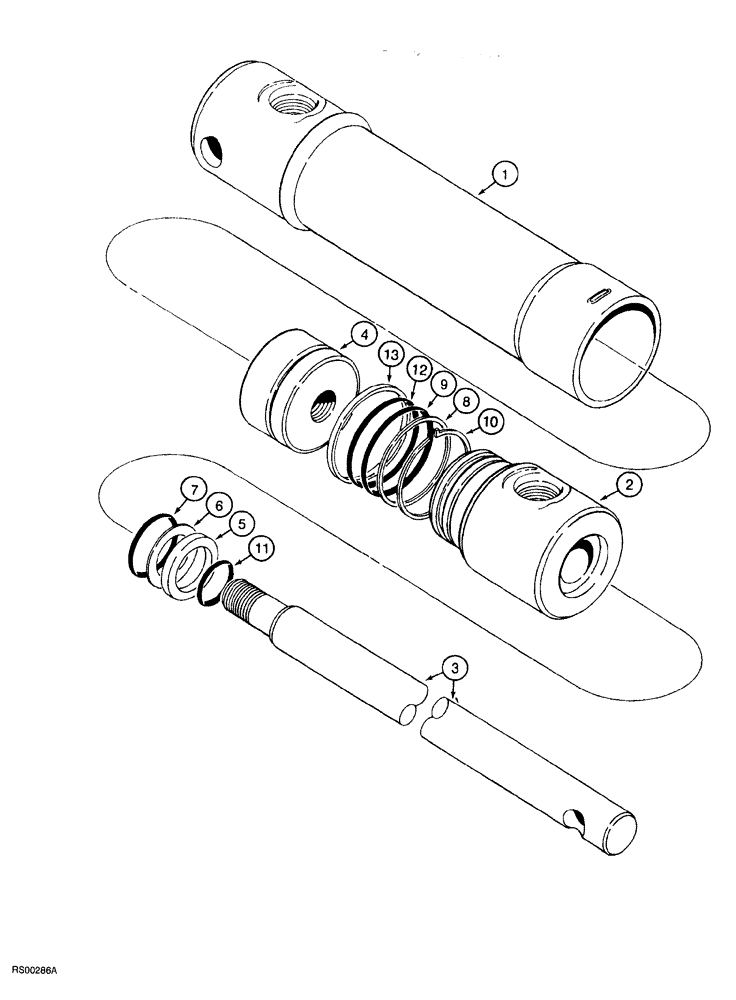 Схема запчастей Case IH 5700 - (8-076) - CYLINDER ASSEMBLY - 811998C91, 1-1/2 ID X 4 INCH STROKE (08) - HYDRAULICS