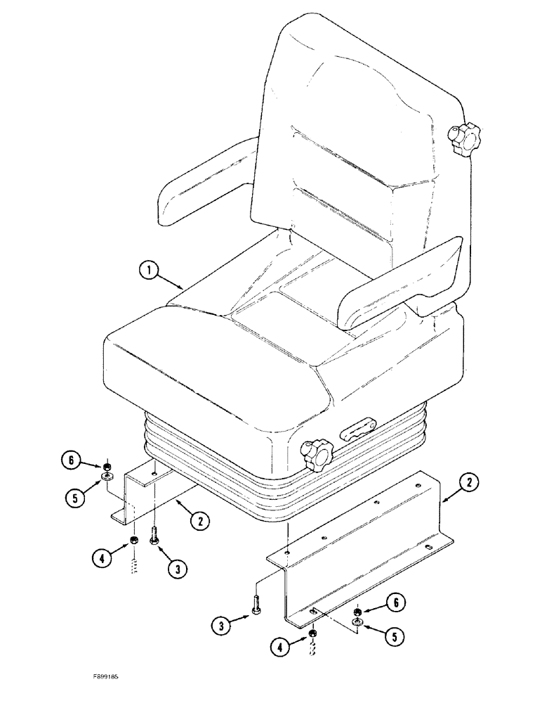 Схема запчастей Case IH 9310 - (9-060) - VINYL SEAT MOUNTING, MECHANICAL SUSPENSION (09) - CHASSIS/ATTACHMENTS