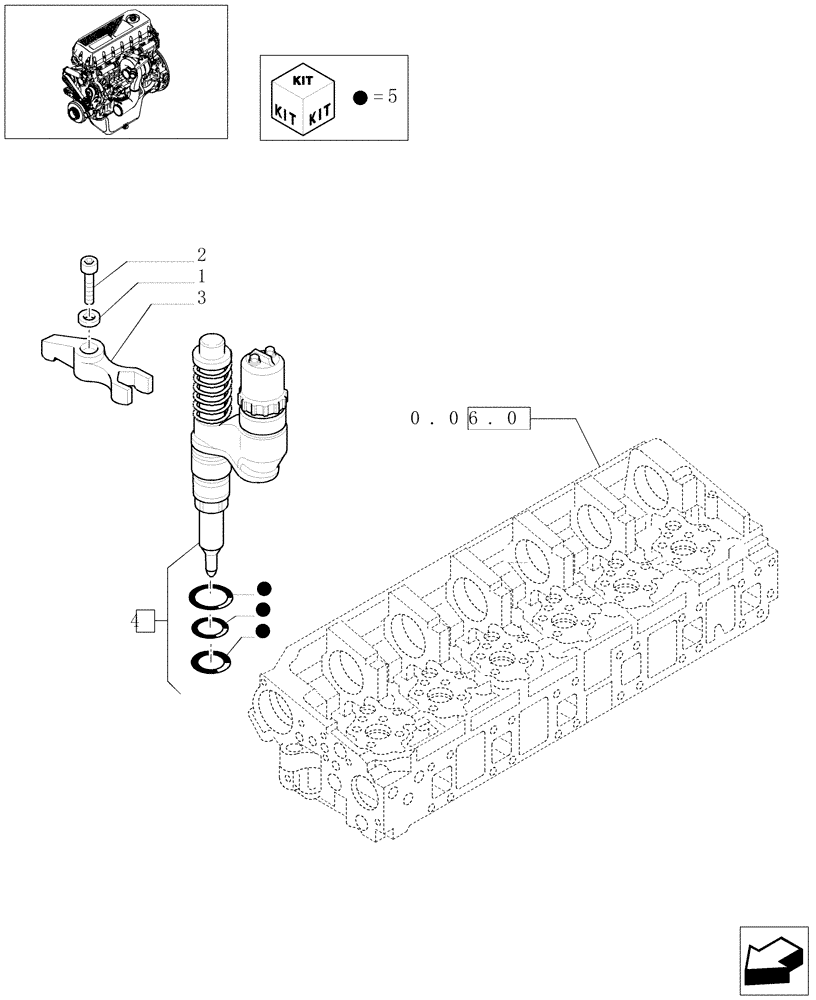 Схема запчастей Case IH F2BE0684A B003 - (0.14.8[01]) - INJECTOR & RELATED PARTS (500376145) 