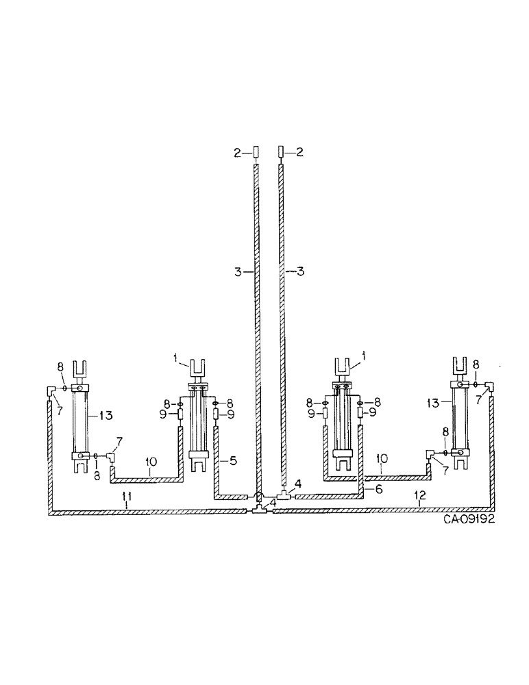Схема запчастей Case IH 4700 - (A-40) - HYDRAULIC SYSTEM, DEPTH CONTROL, FOR 31 FT TO 41 FT SIZES WING MODELS W/TIE ROD HYDRAULIC CYLINDERS 