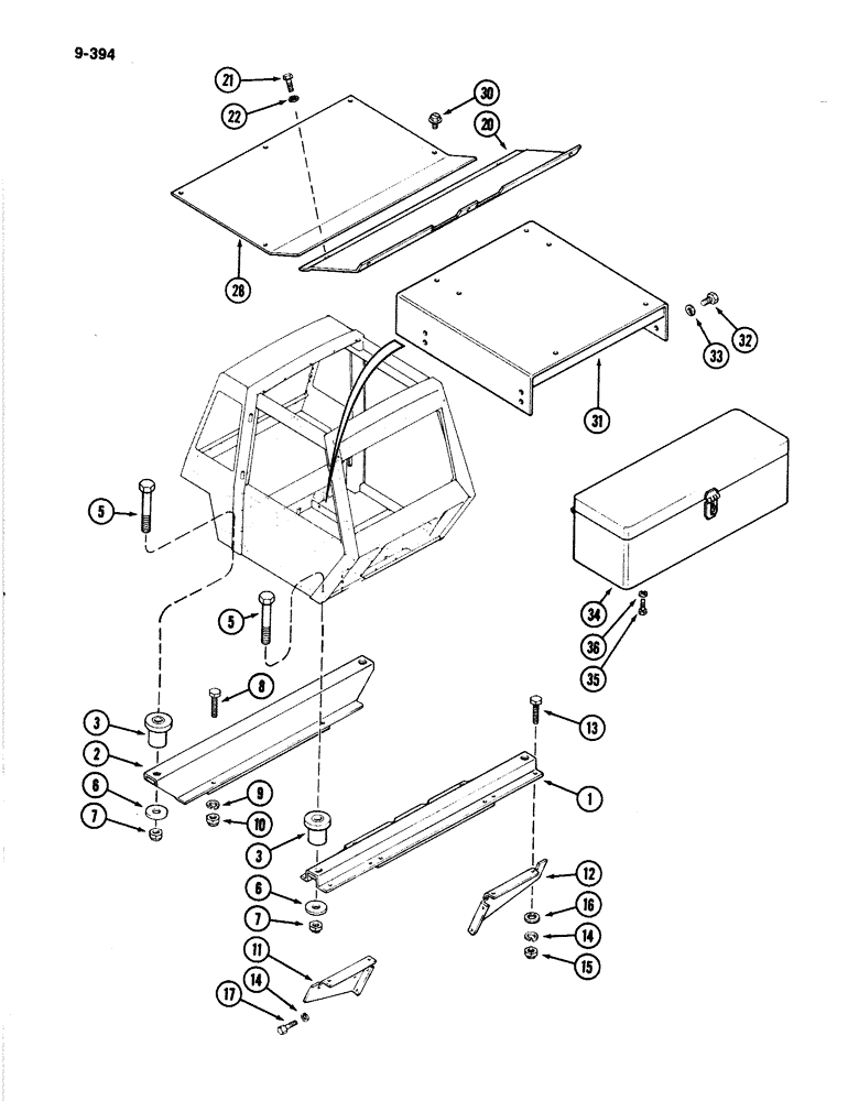 Схема запчастей Case IH 4894 - (9-394) - CAB MOUNTING PARTS (09) - CHASSIS/ATTACHMENTS